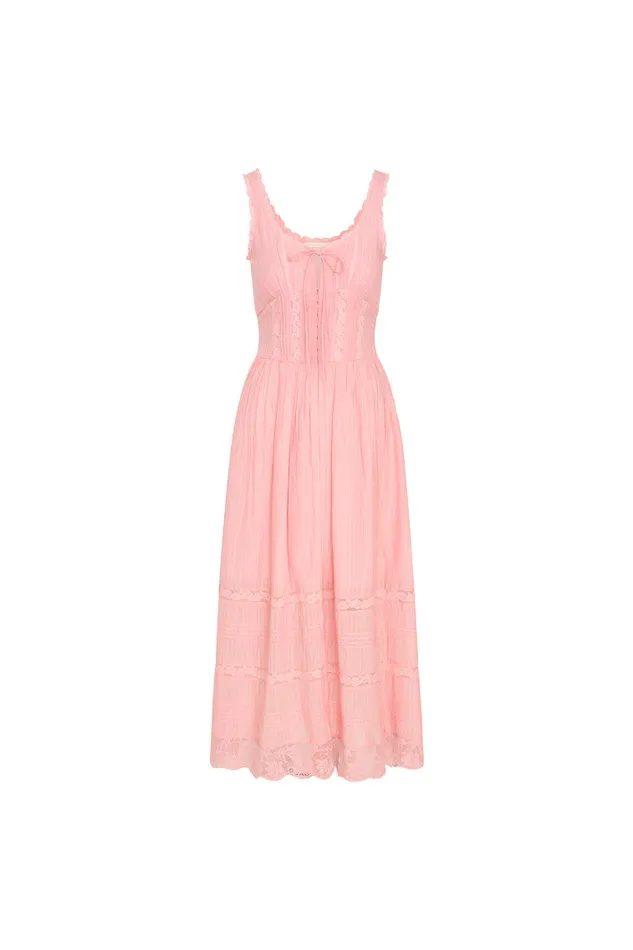 Women Dresses LoveShackFancy Santelle Cotton Maxi Dress Cherry Pink