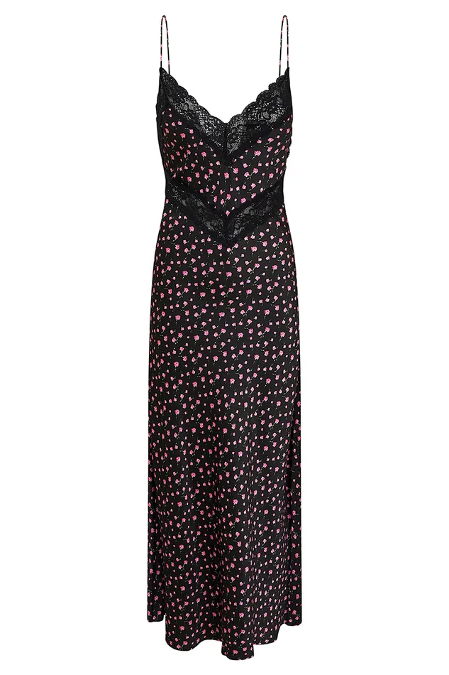 Women Dresses LoveShackFancy Serita Silk Floral Maxi Dress Pink Noir
