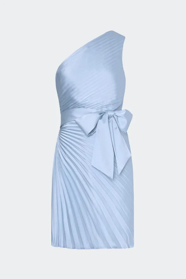 Women Dresses Milly Estie Satin Pleated Mini Dress Ice Blue