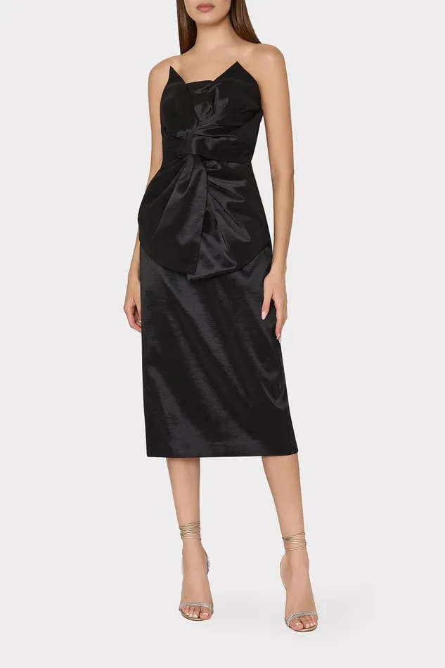 Women Dresses Milly Harlow Bow Taffeta Strapless Dress Black Women Dresses Milly Harlow Bow Taffeta Strapless Dress Black