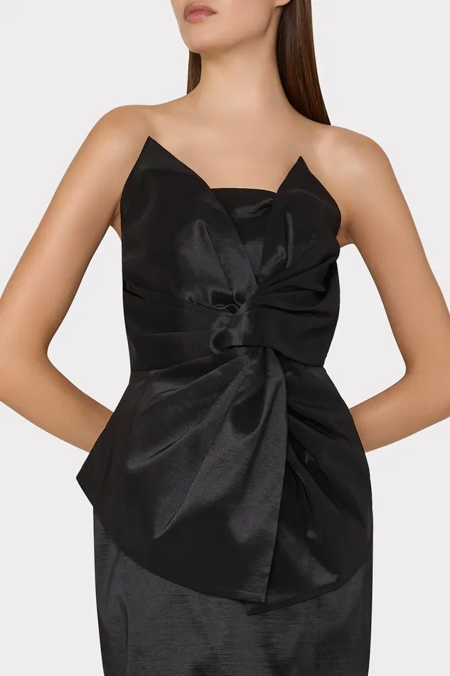 Women Dresses Milly Harlow Bow Taffeta Strapless Dress Black Women Dresses Milly Harlow Bow Taffeta Strapless Dress Black