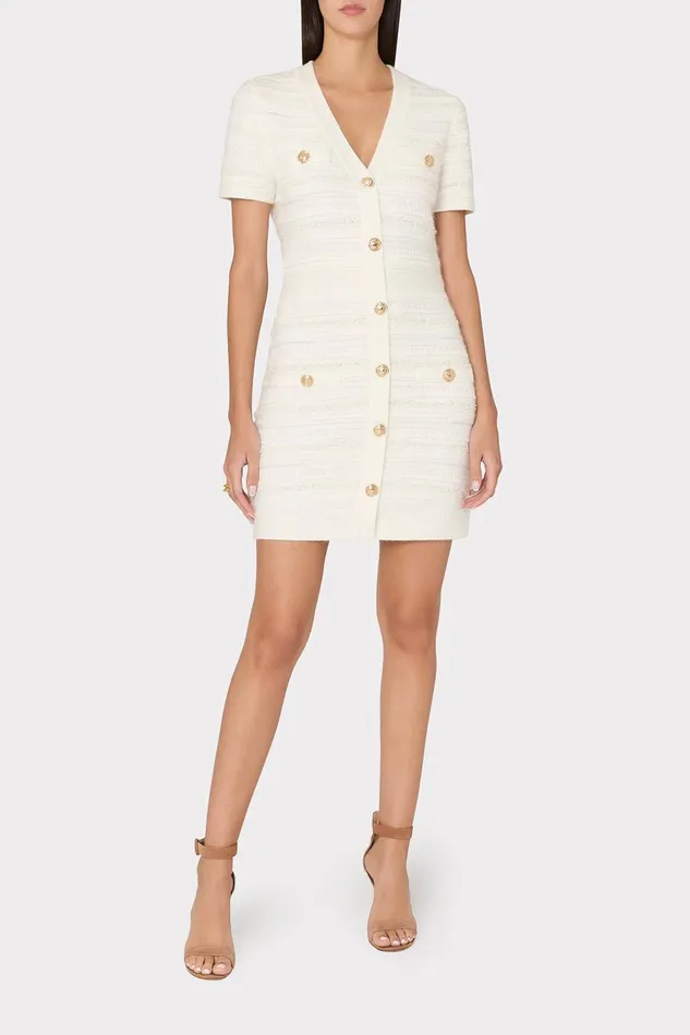 Women Dresses Milly Kennedy Textured Knit Mini Dress Ecru Women Dresses Milly Kennedy Textured Knit Mini Dress Ecru