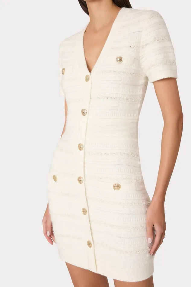 Women Dresses Milly Kennedy Textured Knit Mini Dress Ecru Women Dresses Milly Kennedy Textured Knit Mini Dress Ecru
