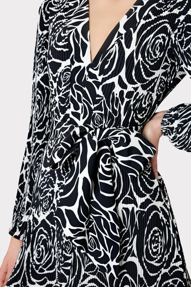Women Dresses Milly Liv Black Rose Pleated Dress Black Rose