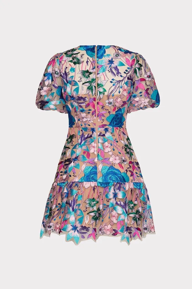 Women Dresses Milly Yasmin Fall Floral Embroidered Dress Blue Multi Women Dresses Milly Yasmin Fall Floral Embroidered Dress Blue Multi