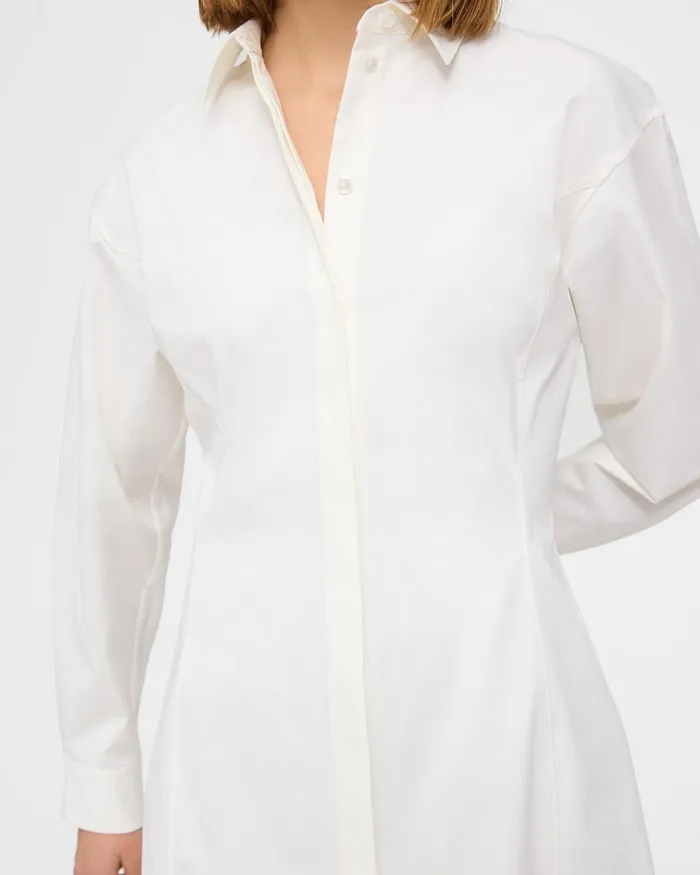 Women Dresses Theory Mini Shirt Dress In Stretch Cotton White