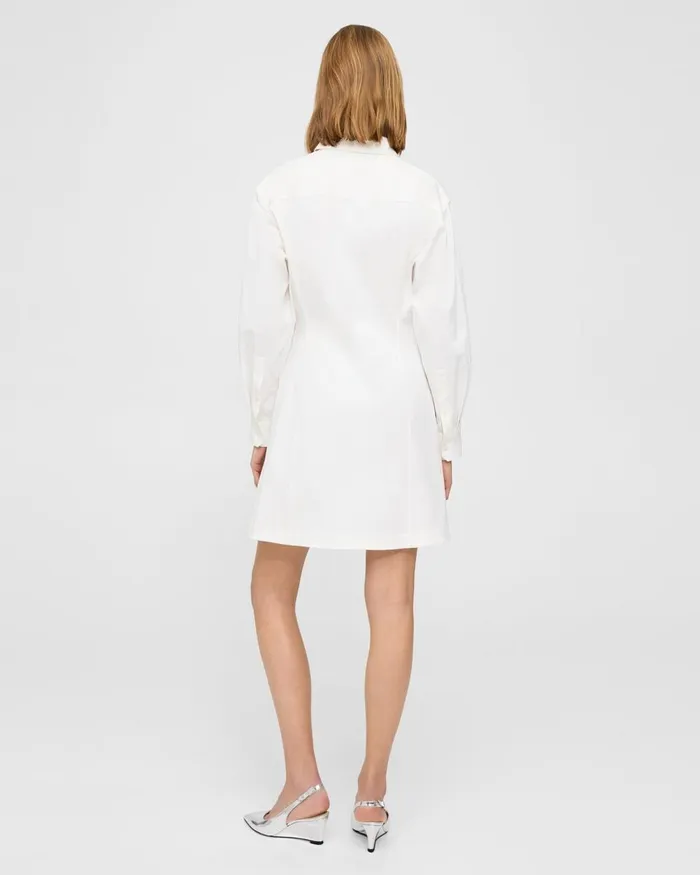 Women Dresses Theory Mini Shirt Dress In Stretch Cotton White