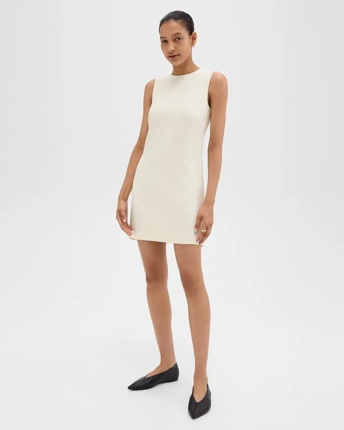 Women Dresses Theory Shift Dress In Admiral Crepe Rice