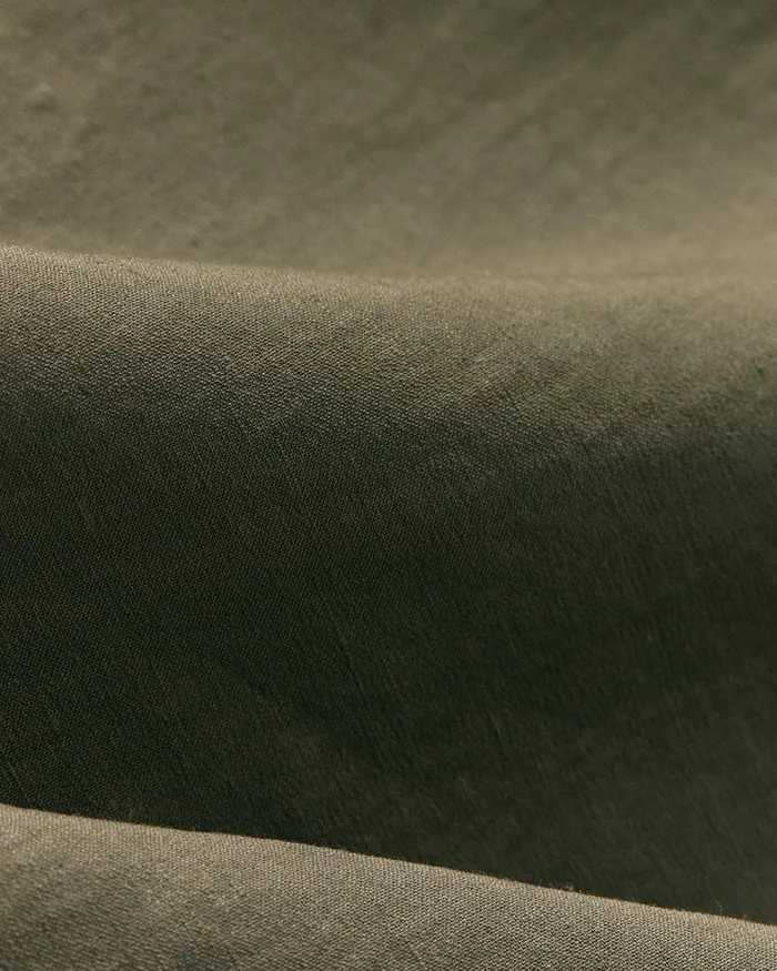Women Dresses Theory ShortSleeve ALine Dress In Good Linen Dark Olive