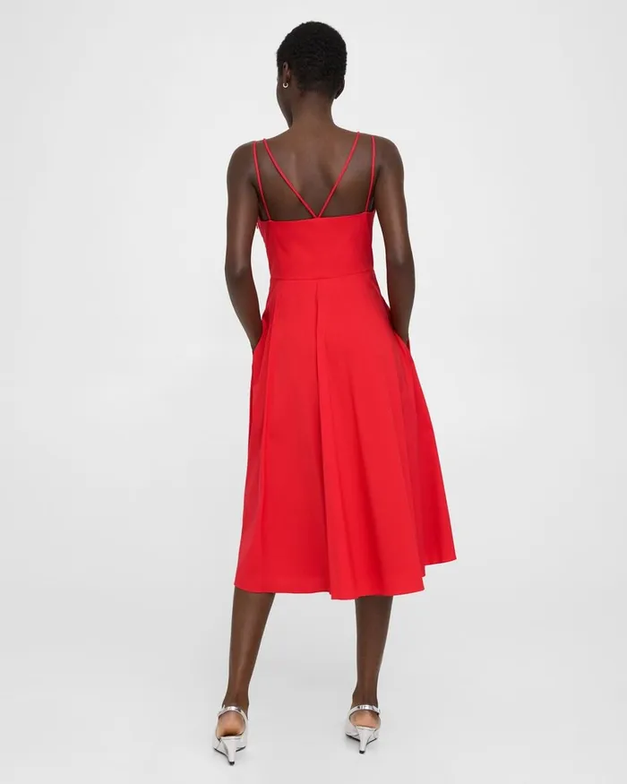Women Dresses Theory Square Neck Dress In Good Cotton Grenadine