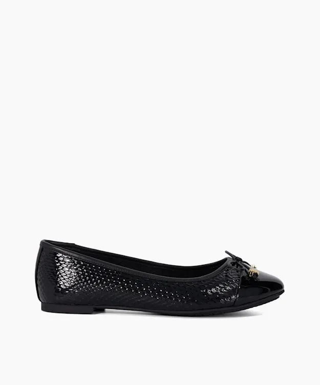 Women Dune London Ballet Pumps CharmDetail Ballet Shoes Black