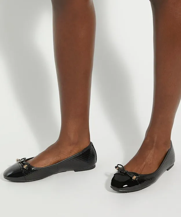 Women Dune London Ballet Pumps CharmDetail Ballet Shoes Black