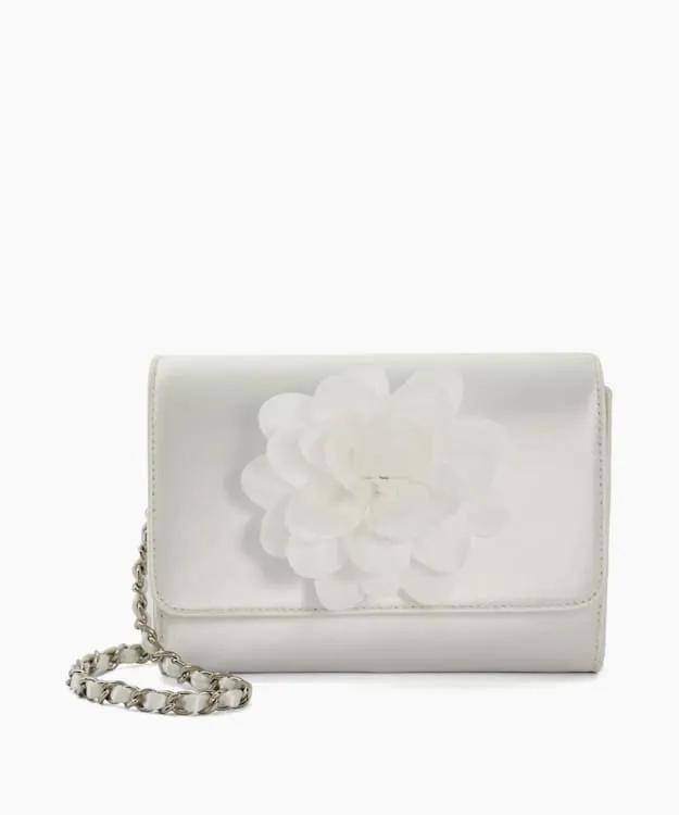 Women Dune London Clutch Bags Corsage Detail Wedding Clutch White