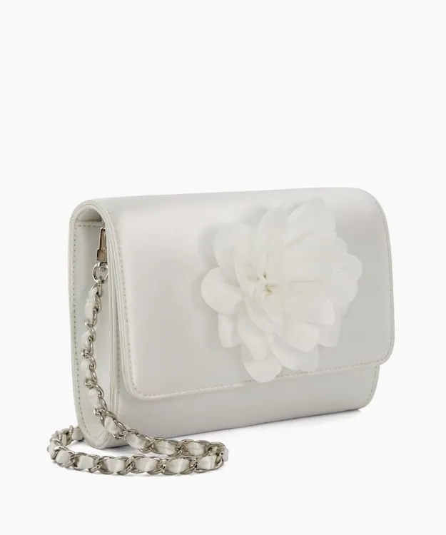 Women Dune London Clutch Bags Corsage Detail Wedding Clutch White