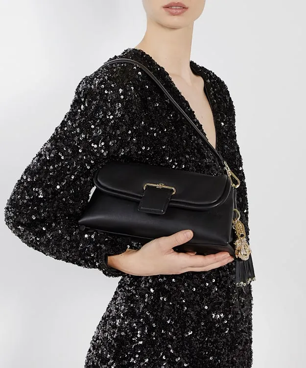 Women Dune London Crossbody Bags Leather Shoulder Bag Black Leather