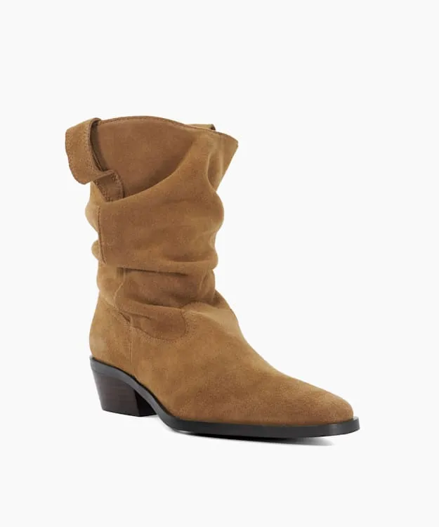 Women Dune London Flat Boots Relaxed Western Boots Neutral