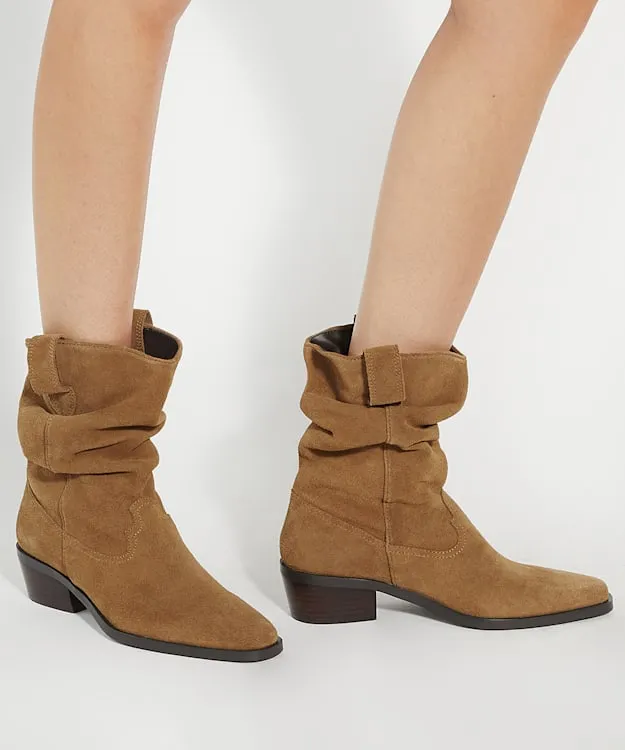Women Dune London Flat Boots Relaxed Western Boots Neutral