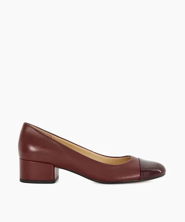 Women Dune London Heels Comfort BlockHeeled Courts Red