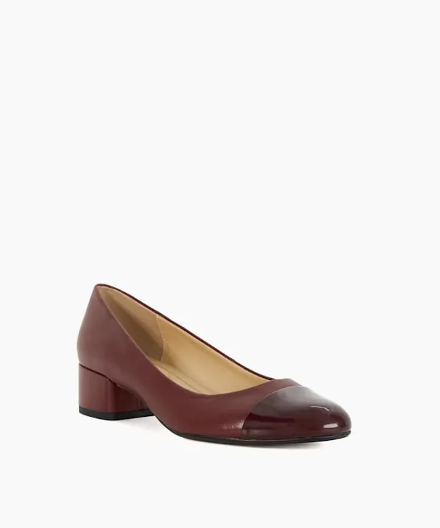 Women Dune London Heels Comfort BlockHeeled Courts Red