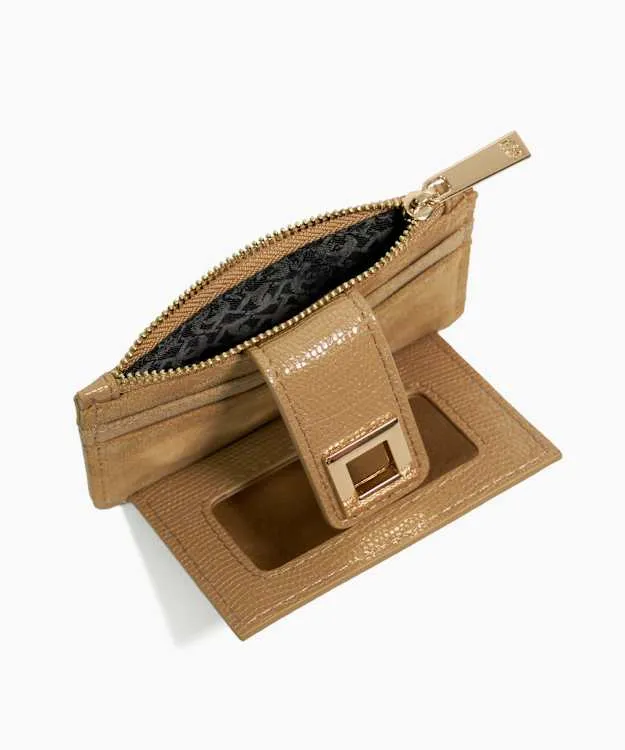 Women Dune London Purses Turn Lock Cardholder Wallet Brown