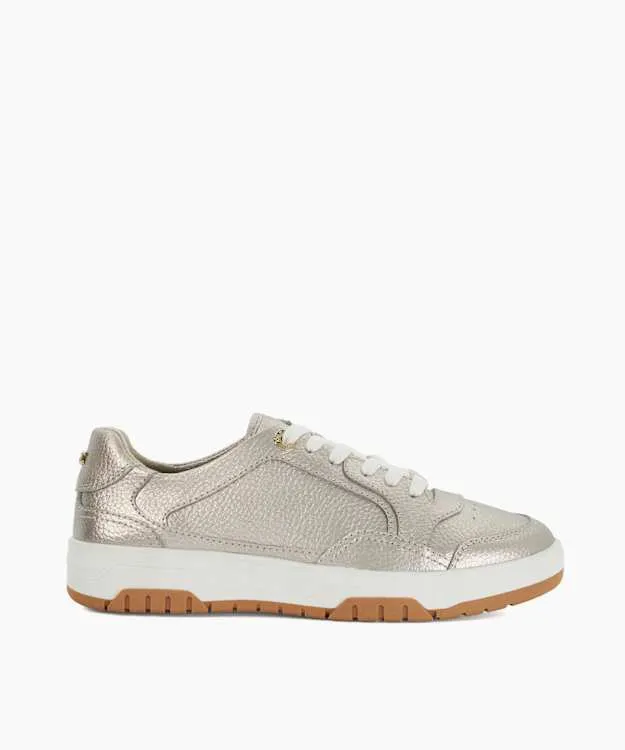 Women Dune London Trainers Perforated Lace Up Trainers Metallic
