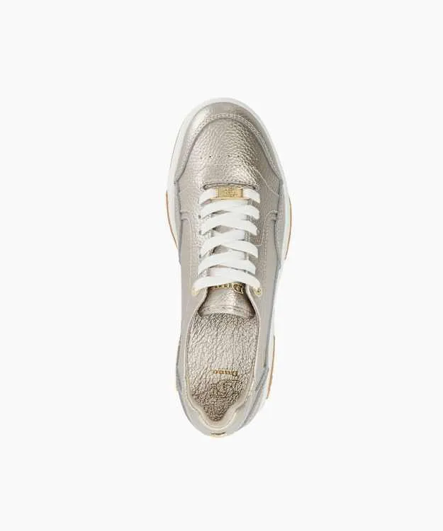 Women Dune London Trainers Perforated Lace Up Trainers Metallic