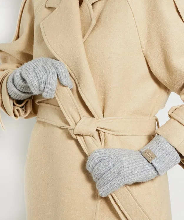 Women Dune London Winter Accessories Ribbed Gloves Grey