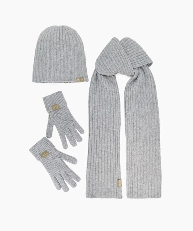 Women Dune London Winter Accessories Ribbed Gloves Grey