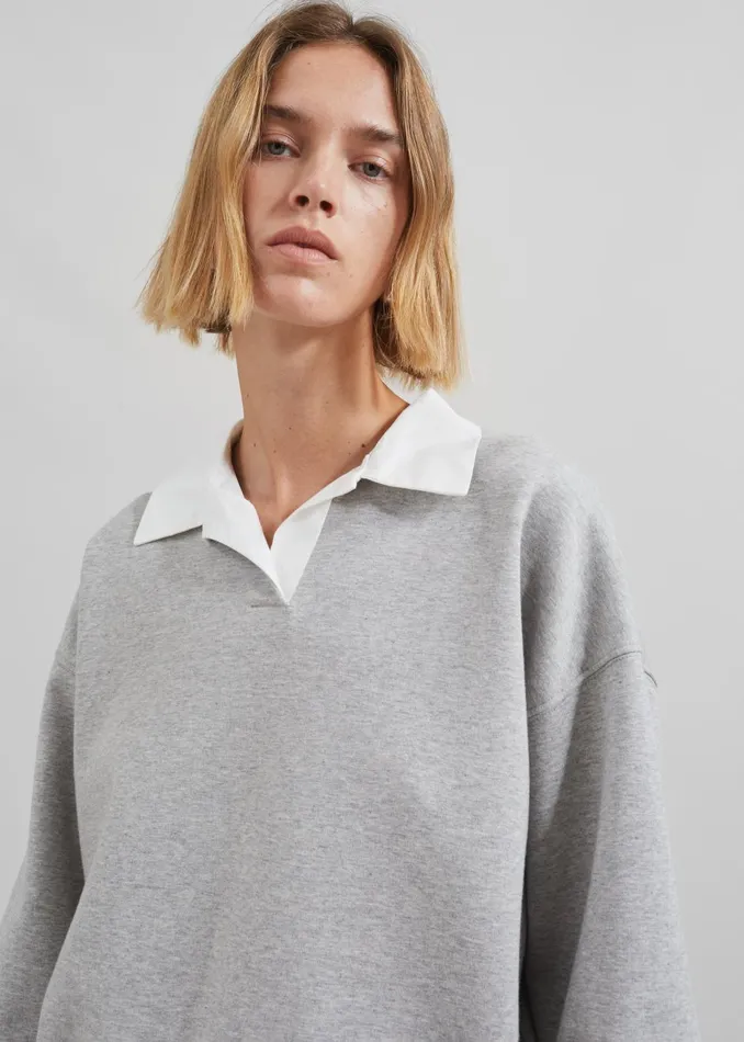 Women Edwin Boxy Sweatshirt 8211 Grey The Frankie Shop Tops