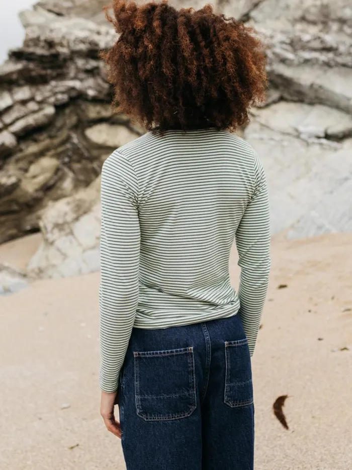 Women Eldon Long Sleeve TShirt Pine Shadowecrutea Green Finisterre Tops and Shirts