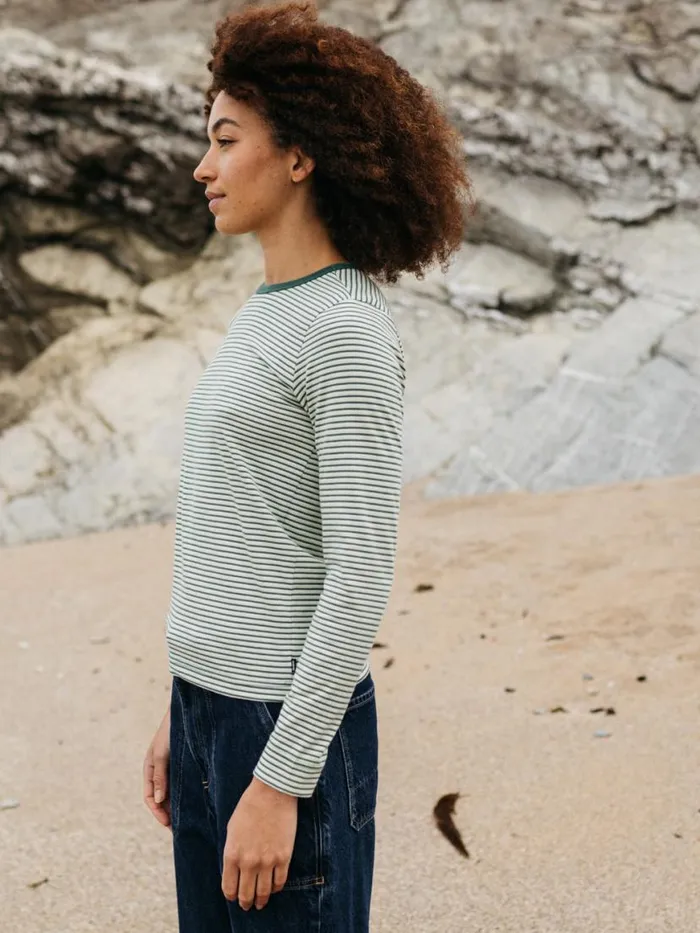Women Eldon Long Sleeve TShirt Pine Shadowecrutea Green Finisterre Tops and Shirts