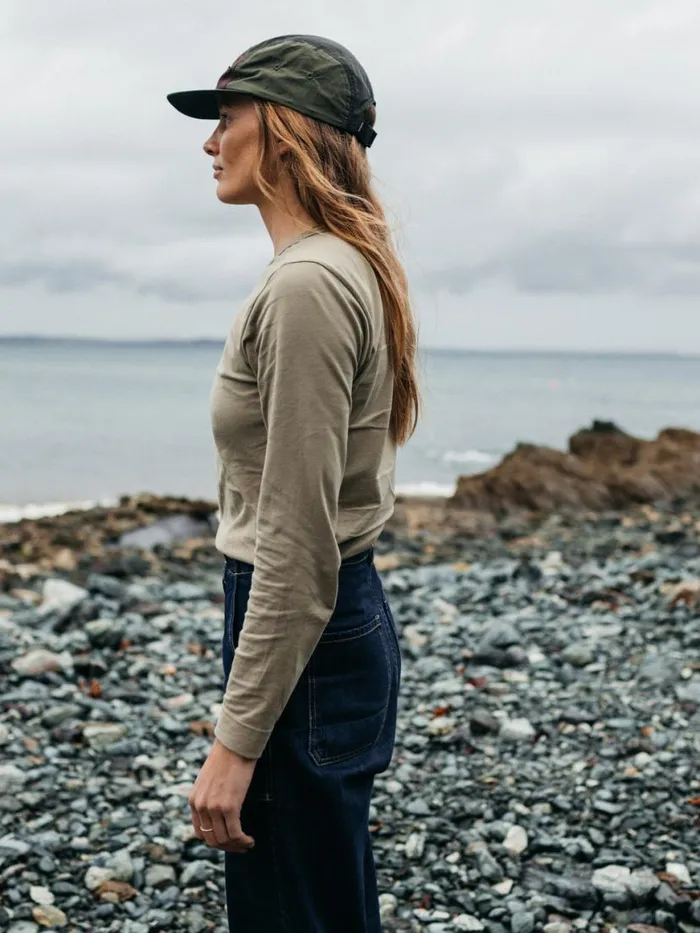 Women Eldon Long Sleeve TShirt Willow Green Finisterre Tops and Shirts