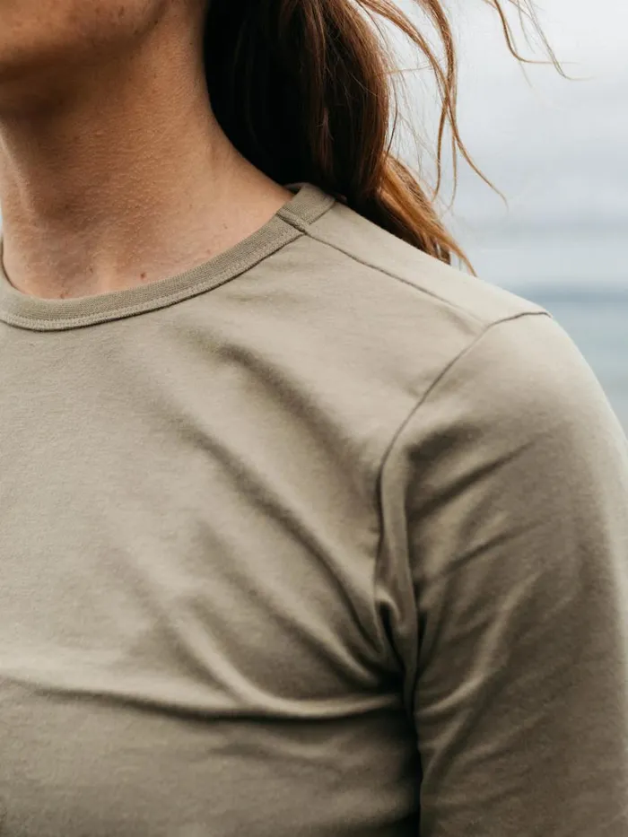 Women Eldon Long Sleeve TShirt Willow Green Finisterre Tops and Shirts