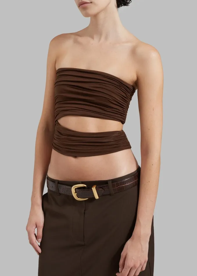 Women Elena Tube Top 8211 Brown The Frankie Shop Tops