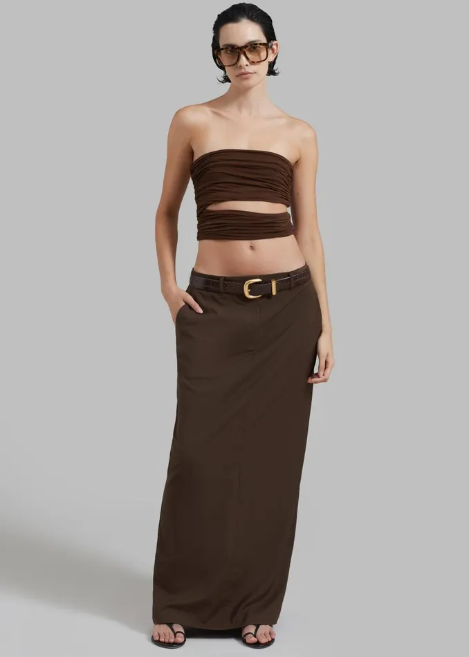 Women Elena Tube Top 8211 Brown The Frankie Shop Tops