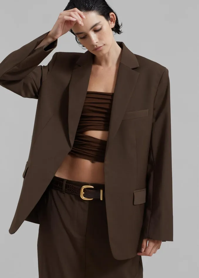 Women Elena Tube Top 8211 Brown The Frankie Shop Tops