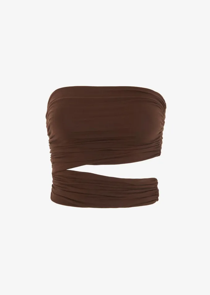 Women Elena Tube Top 8211 Brown The Frankie Shop Tops