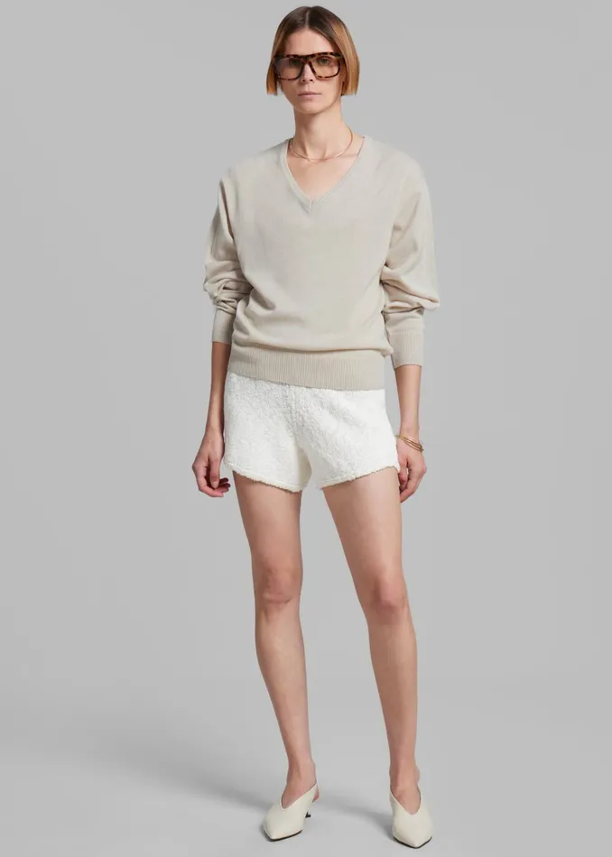Women Eliora V Neck Sweater 8211 Beige The Frankie Shop Knitwear
