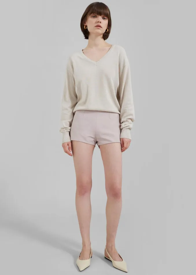 Women Eliora V Neck Sweater 8211 Beige The Frankie Shop Knitwear