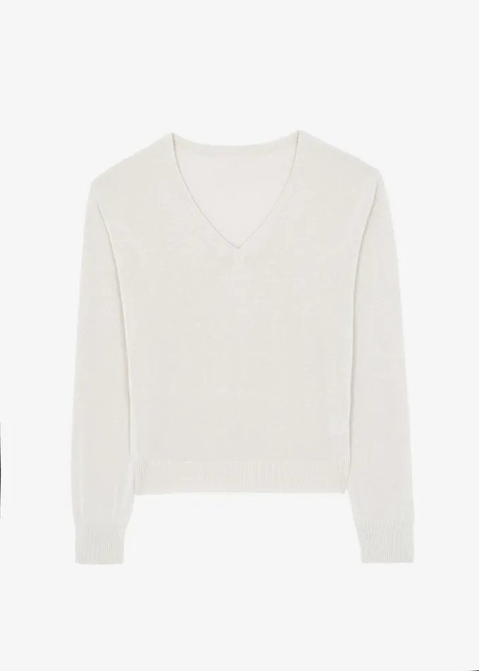 Women Eliora V Neck Sweater 8211 Beige The Frankie Shop Knitwear