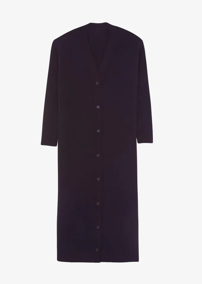 Women Emi Long Knit Cardigan 8211 Dark Plum The Frankie Shop Knitwear