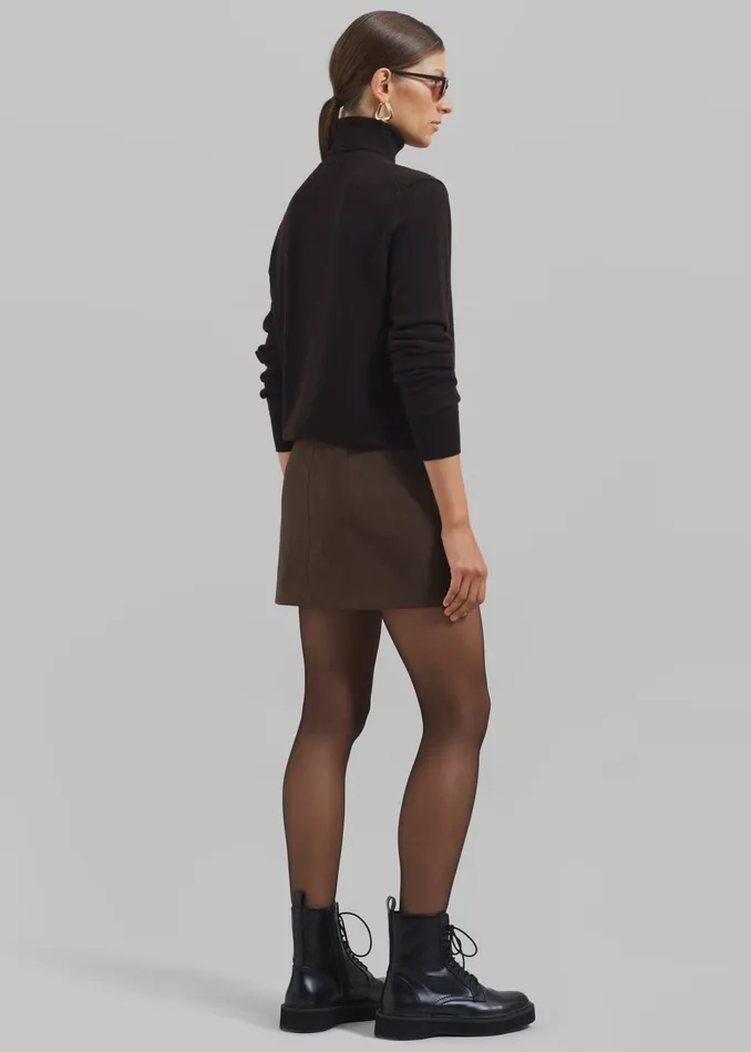 Women Eve Thin Turtleneck Sweater 8211 Dark Brown The Frankie Shop Knitwear