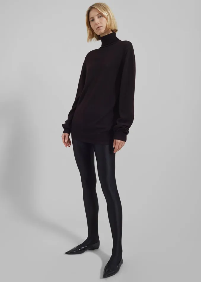 Women Eve Thin Turtleneck Sweater 8211 Dark Plum The Frankie Shop Knitwear