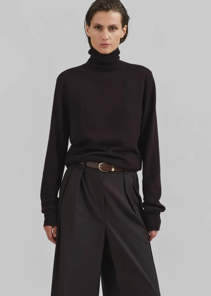 Women Eve Thin Turtleneck Sweater 8211 Dark Plum The Frankie Shop Knitwear