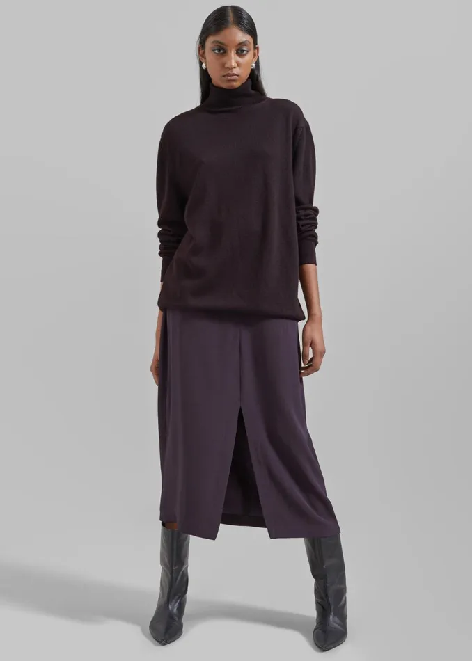Women Eve Thin Turtleneck Sweater 8211 Dark Plum The Frankie Shop Knitwear