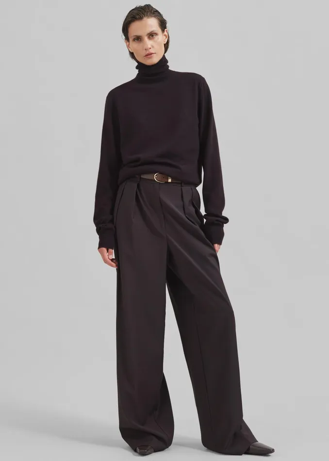 Women Eve Thin Turtleneck Sweater 8211 Dark Plum The Frankie Shop Knitwear
