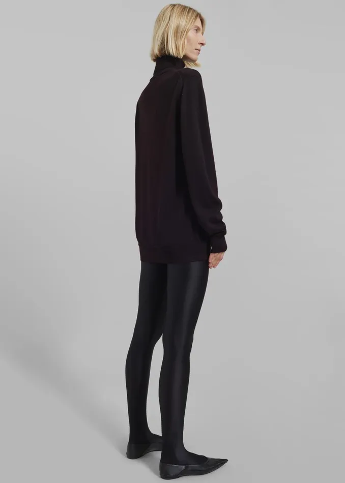 Women Eve Thin Turtleneck Sweater 8211 Dark Plum The Frankie Shop Knitwear
