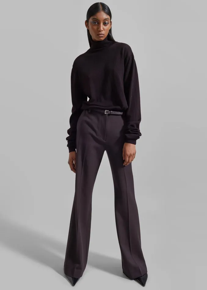 Women Eve Thin Turtleneck Sweater 8211 Dark Plum The Frankie Shop Knitwear