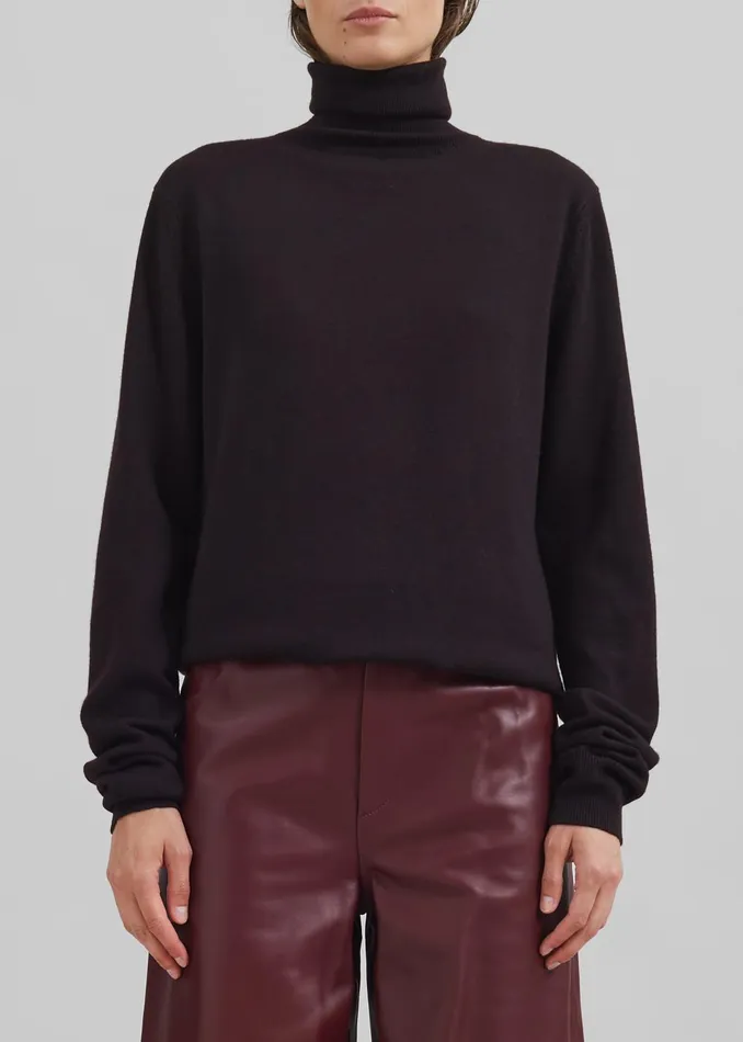 Women Eve Thin Turtleneck Sweater 8211 Dark Plum The Frankie Shop Knitwear