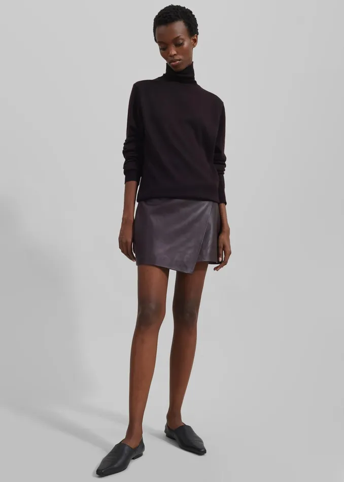 Women Eve Thin Turtleneck Sweater 8211 Dark Plum The Frankie Shop Knitwear